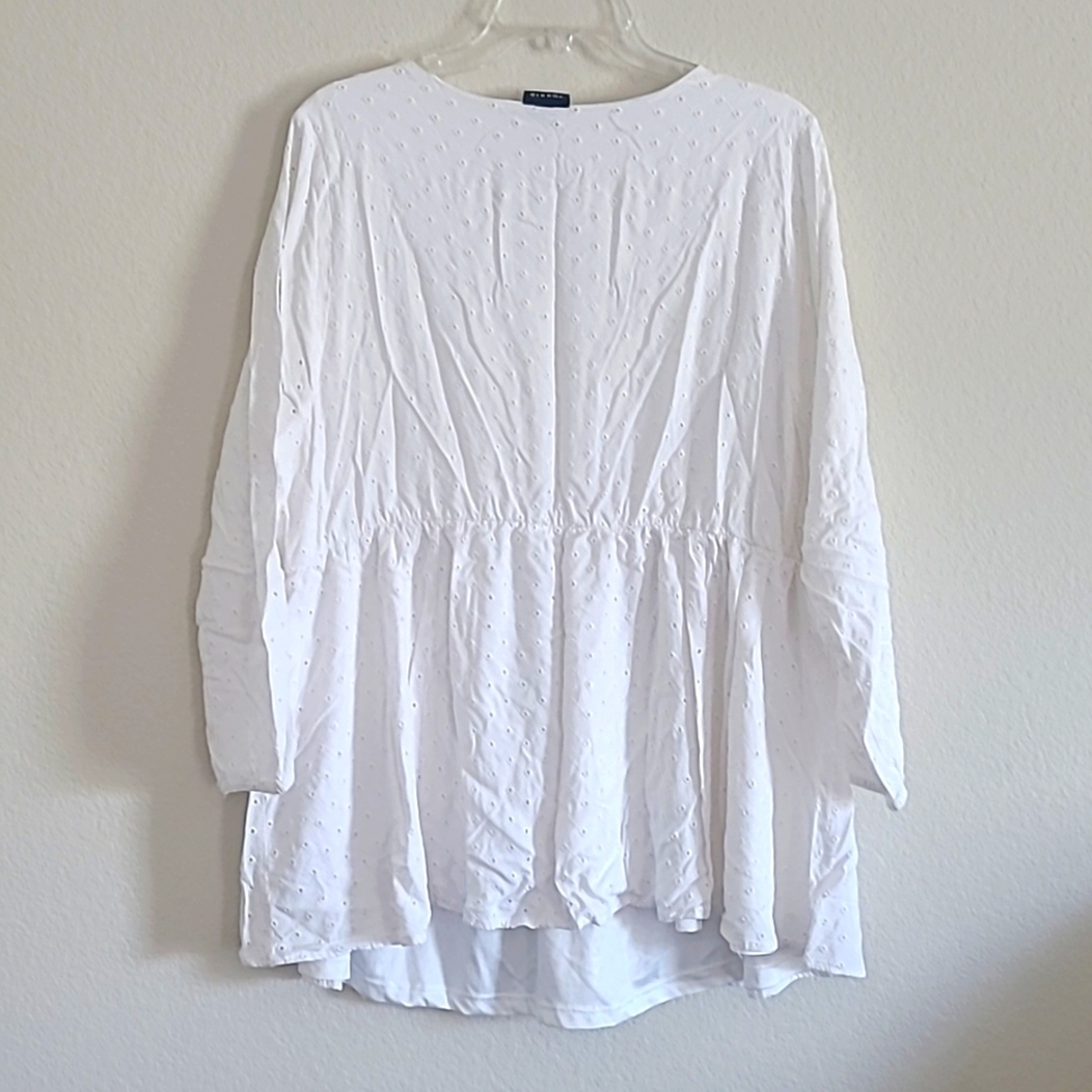 Torrid White Eyelet Detail Peasant Flowy Women's Top Size 3 (3X) - Picture 5 of 12
